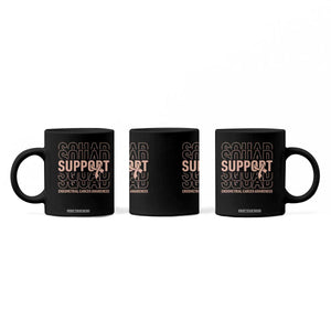 Endometrial Cancer Awareness Coffee Mug Support Squad Ribbon Warrior