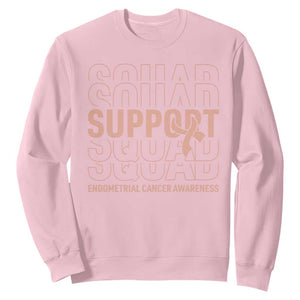 Endometrial Cancer Awareness Sweatshirt Support Squad Ribbon Warrior