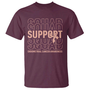 Endometrial Cancer Awareness T Shirt Support Squad Ribbon Warrior