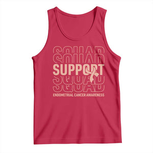 Endometrial Cancer Awareness Tank Top Support Squad Ribbon Warrior