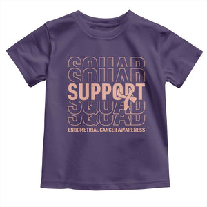 Endometrial Cancer Awareness Toddler T Shirt Support Squad Ribbon Warrior
