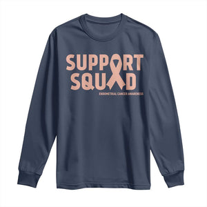 Endometrial Cancer Awareness Long Sleeve Shirt Support Squad Warrior Gift