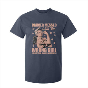 Strong Girl Endometrial Cancer T Shirt For Kid Cancer Messed With The Wrong Girl