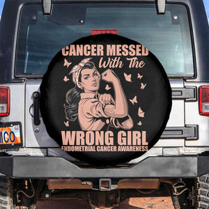 Strong Girl Endometrial Cancer Spare Tire Cover Cancer Messed With The Wrong Girl