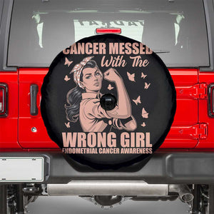 Strong Girl Endometrial Cancer Spare Tire Cover Cancer Messed With The Wrong Girl
