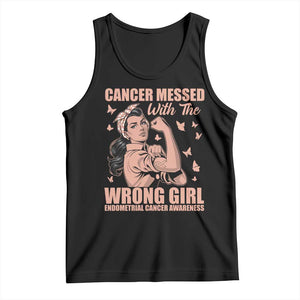 Strong Girl Endometrial Cancer Tank Top Cancer Messed With The Wrong Girl