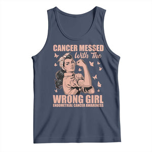 Strong Girl Endometrial Cancer Tank Top Cancer Messed With The Wrong Girl