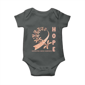 Peach Dragonfly Endometrial Cancer Baby Onesie Hope And Strength