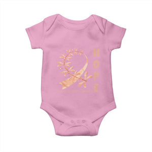 Peach Dragonfly Endometrial Cancer Baby Onesie Hope And Strength