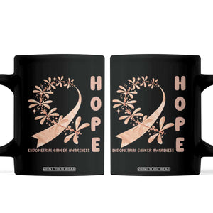 Peach Dragonfly Endometrial Cancer Coffee Mug Hope And Strength