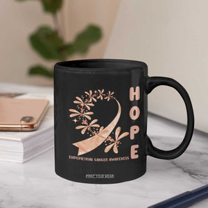 Peach Dragonfly Endometrial Cancer Coffee Mug Hope And Strength