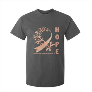 Peach Dragonfly Endometrial Cancer T Shirt For Kid Hope And Strength