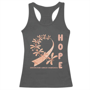 Peach Dragonfly Endometrial Cancer Racerback Tank Top Hope And Strength