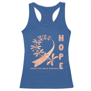 Peach Dragonfly Endometrial Cancer Racerback Tank Top Hope And Strength