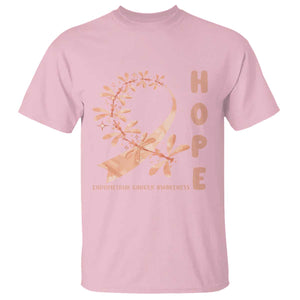 Peach Dragonfly Endometrial Cancer T Shirt Hope And Strength