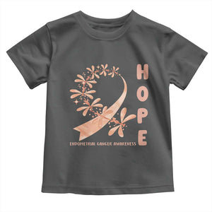Peach Dragonfly Endometrial Cancer Toddler T Shirt Hope And Strength