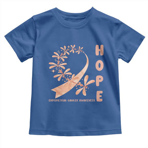 Peach Dragonfly Endometrial Cancer Toddler T Shirt Hope And Strength
