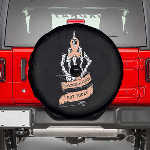 Funny Endometrial Cancer Skeleton Not Today Spare Tire Cover Fighter Peach Ribbon
