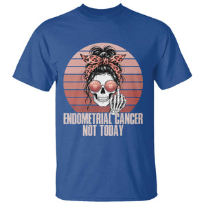 Vintage Endometrial Cancer Not Today T Shirt Skeleton Warrior Fighter