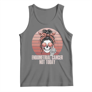 Vintage Endometrial Cancer Not Today Tank Top Skeleton Warrior Fighter