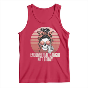 Vintage Endometrial Cancer Not Today Tank Top Skeleton Warrior Fighter