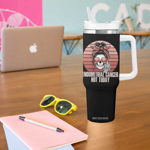 Vintage Endometrial Cancer Not Today Tumbler With Handle Skeleton Warrior Fighter