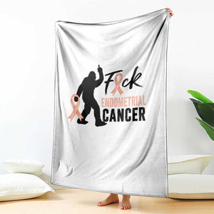 Funny Bigfoot Fuck Endometrial Cancer Awareness Gift Throw Blanket