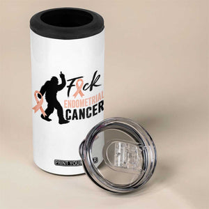 Funny Bigfoot Fuck Endometrial Cancer Awareness Gift 4 in 1 Can Cooler Tumbler