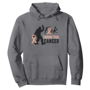 Funny Bigfoot Fuck Endometrial Cancer Awareness Gift Hoodie