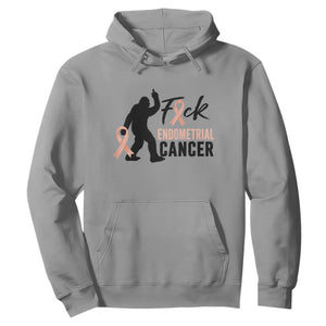 Funny Bigfoot Fuck Endometrial Cancer Awareness Gift Hoodie