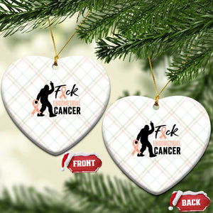 Funny Bigfoot Fuck Endometrial Cancer Awareness Gift Ceramic Ornament