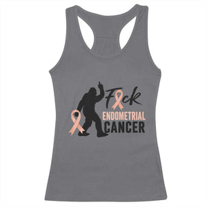 Funny Bigfoot Fuck Endometrial Cancer Awareness Gift Racerback Tank Top