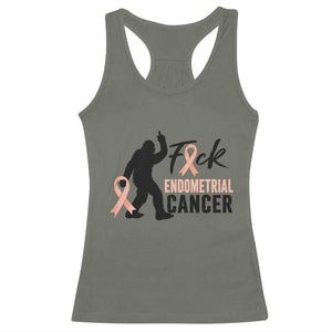 Funny Bigfoot Fuck Endometrial Cancer Awareness Gift Racerback Tank Top