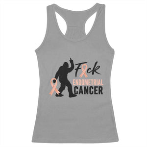 Funny Bigfoot Fuck Endometrial Cancer Awareness Gift Racerback Tank Top