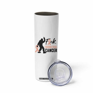 Funny Bigfoot Fuck Endometrial Cancer Awareness Gift Skinny Tumbler