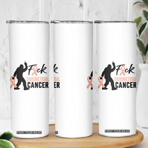 Funny Bigfoot Fuck Endometrial Cancer Awareness Gift Skinny Tumbler
