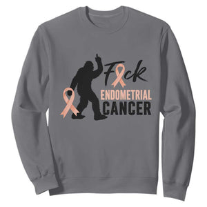 Funny Bigfoot Fuck Endometrial Cancer Awareness Gift Sweatshirt