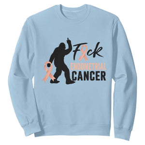 Funny Bigfoot Fuck Endometrial Cancer Awareness Gift Sweatshirt