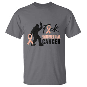 Funny Bigfoot Fuck Endometrial Cancer Awareness Gift T Shirt
