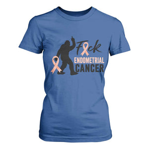 Funny Bigfoot Fuck Endometrial Cancer Awareness Gift T Shirt For Women