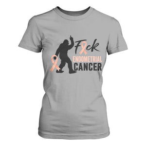 Funny Bigfoot Fuck Endometrial Cancer Awareness Gift T Shirt For Women
