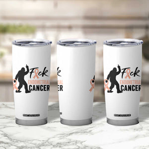 Funny Bigfoot Fuck Endometrial Cancer Awareness Gift Tumbler Cup