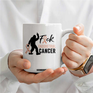 Funny Bigfoot Fuck Endometrial Cancer Awareness Gift Coffee Mug
