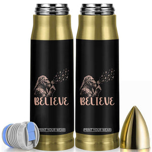 Funny Bigfoot Blowing Dandelion Flower Graphic Bullet Tumbler Believe Endometrial Cancer Awareness