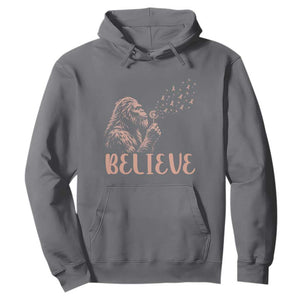 Funny Bigfoot Blowing Dandelion Flower Graphic Hoodie Believe Endometrial Cancer Awareness