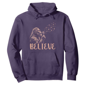 Funny Bigfoot Blowing Dandelion Flower Graphic Hoodie Believe Endometrial Cancer Awareness