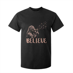 Funny Bigfoot Blowing Dandelion Flower Graphic T Shirt For Kid Believe Endometrial Cancer Awareness