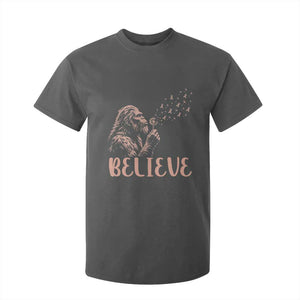 Funny Bigfoot Blowing Dandelion Flower Graphic T Shirt For Kid Believe Endometrial Cancer Awareness