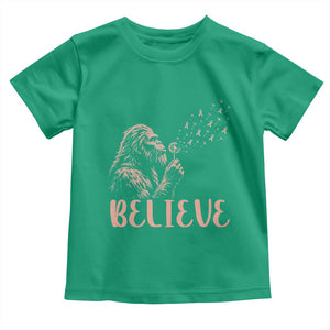 Funny Bigfoot Blowing Dandelion Flower Graphic Toddler T Shirt Believe Endometrial Cancer Awareness