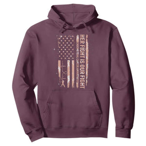 Patriotic Endometrial Cancer Awareness Hoodie Her Fight Our Fight